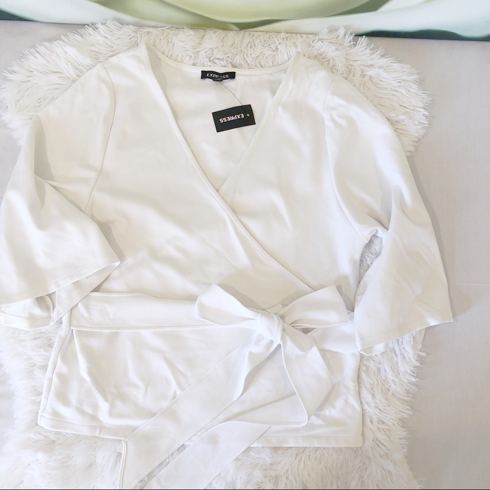 White wrap top